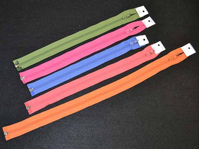 Open end zips by Fabric World George