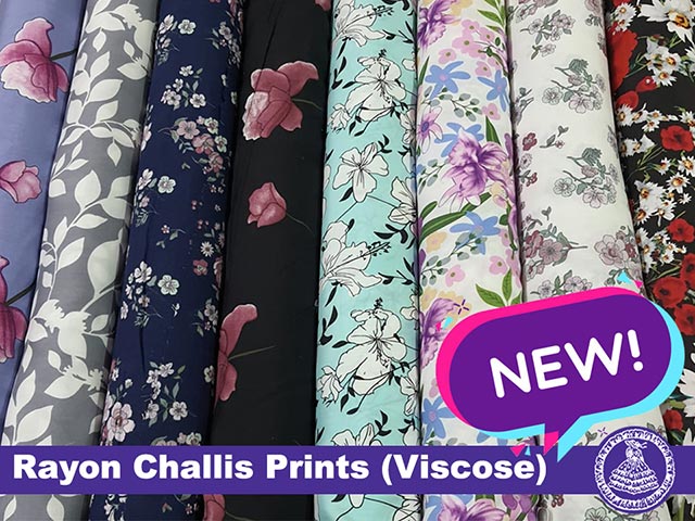 Rayon Challis Floral Prints In Stock at Fabric World George