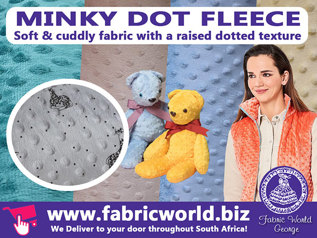 Minky Dot Fleece in Stock at Fabric World George