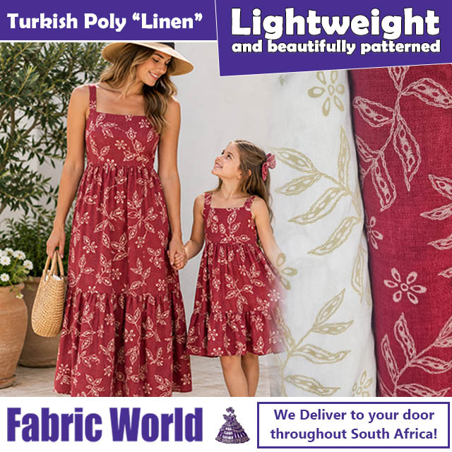 Gorgeous Turkish Poly “Linen” in stock at Fabric World George